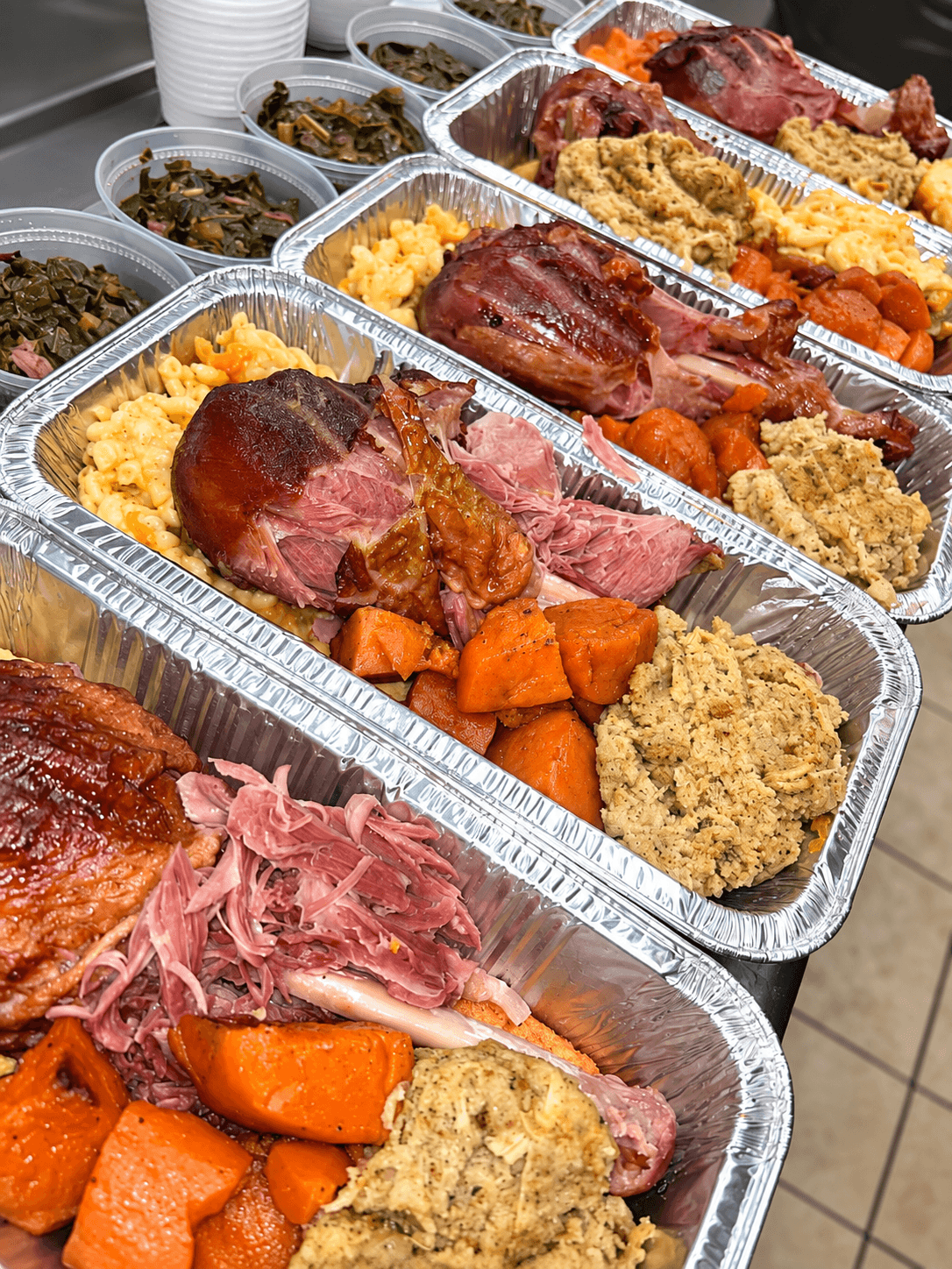 Kings Kitchen and Cocktails catering trays with smoked meat and sides