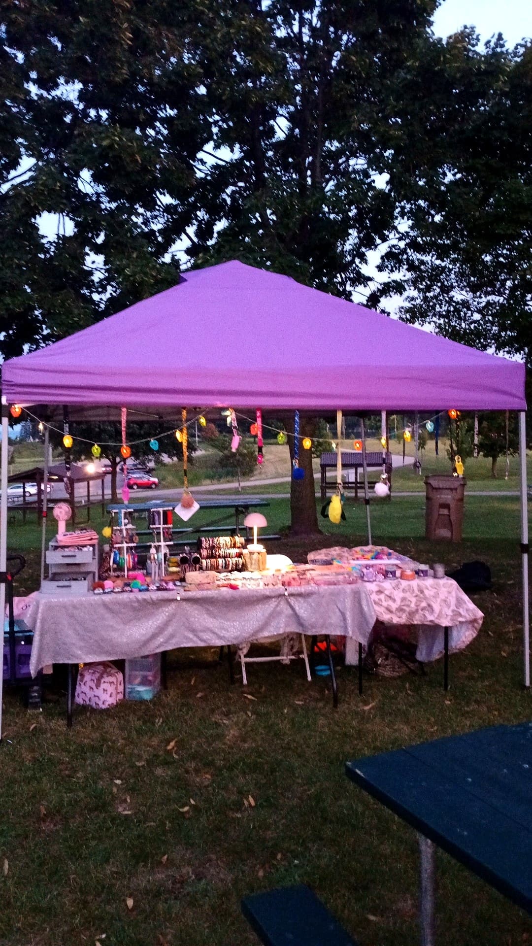 Outdoor vendor booth for L. Marie's Creations