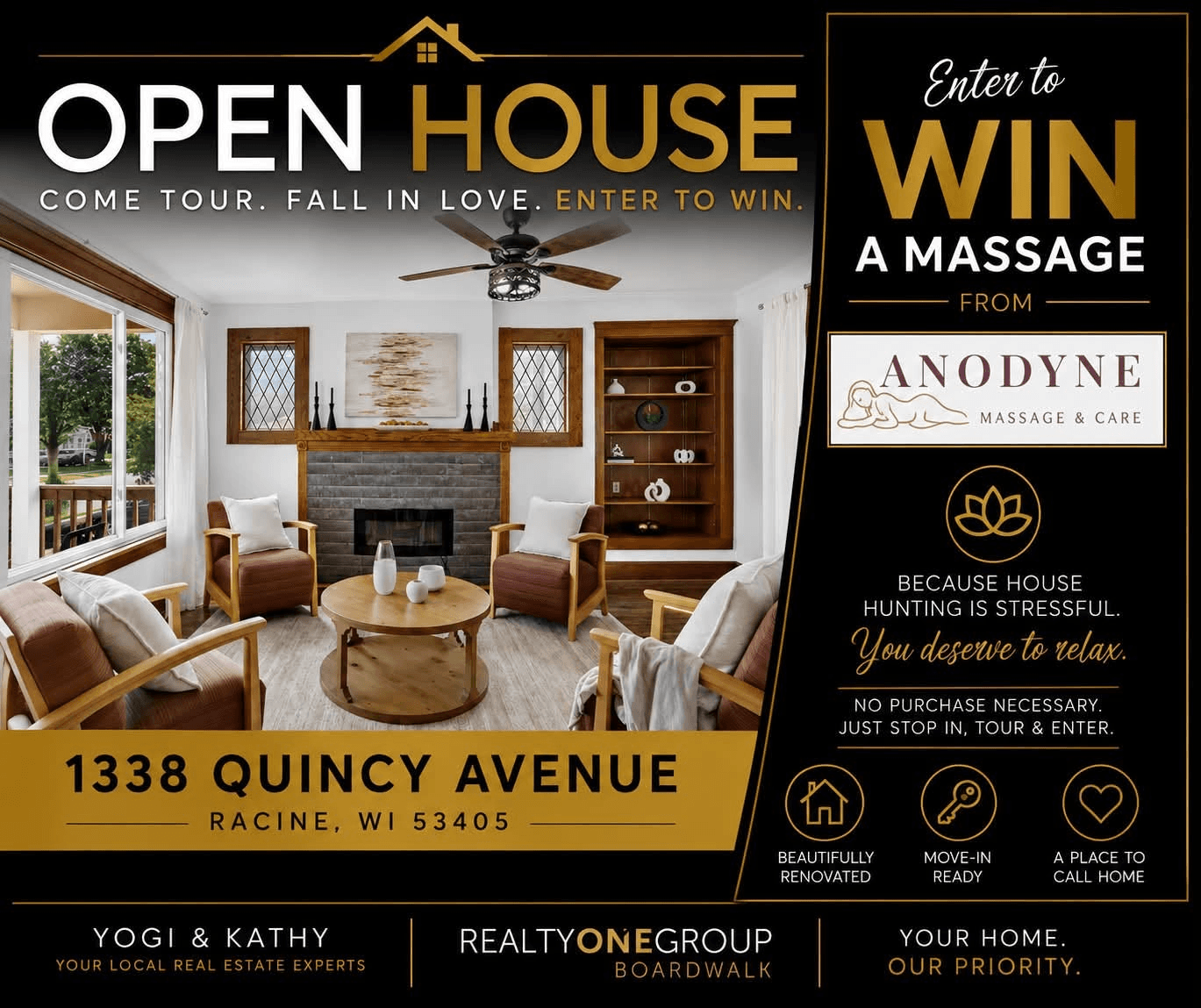 Yolonda Sherrell Realty open house marketing for a Racine home